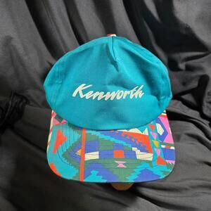 Vintage San Sun Kenworth Trucker Snapback Teal with Aztec Bill Hat Cap